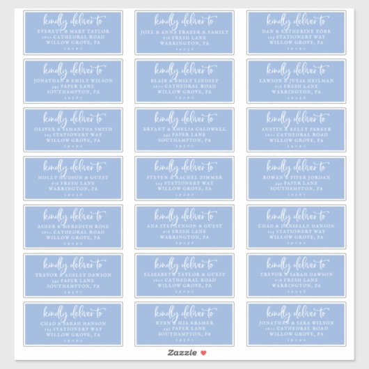Rustige Cornflower Blue Guest Adresetiketten Sticker (Vel)