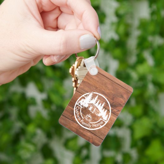 Rustige cottage blokhut schuur | Aangepaste famili Sleutelhanger (Hand)