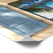 Rustige Cottage Faux Uitzicht Tropisch strand Poster (Hoek)