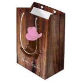 Rustige country Cowgirl Boots & Pet Barn Wood Plan Medium Cadeauzakje (Achterkant Gekanteld)