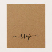 Rustige Country Kraft Simple Script Photo RSVP Car Visitekaartje (Buitenkant ongevouwen)