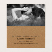 Rustige Country Kraft Simple Script Photo RSVP Car Visitekaartje (Binnenkant ongevouwen)