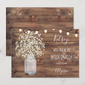 Rustige Country Wedding Bridal Party-kaartje Bedankkaart (Voorkant / Achterkant)