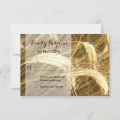 Rustige country wheat field Boerderij Wedding RSVP (Voorkant)