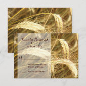 Rustige country wheat field Boerderij Wedding RSVP (Voorkant / Achterkant)