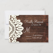 Rustige country wood Wedding RSVP-kaarten RSVP Kaartje (Voorkant)