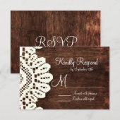 Rustige country wood Wedding RSVP-kaarten RSVP Kaartje (Voorkant / Achterkant)