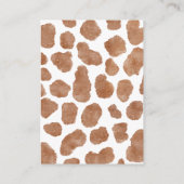 Rustige cowboy baby-luierhandel met westerne koe informatiekaartje (Achterkant)