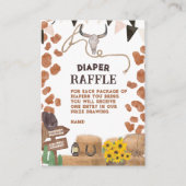 Rustige cowboy baby-luierhandel met westerne koe informatiekaartje (Voorkant)