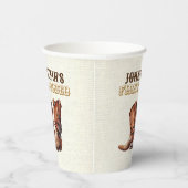 Rustige Cowboy Boots 1e Rodeo Birthday Paper Cups Papieren Bekers (Rechts)