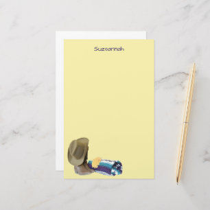 Rustige Cowboy Boots Pet Blue Paars Blanket Custom Briefpapier