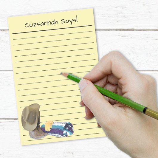 Rustige Cowboy Boots Pet Blue Paars Custom Lined Post-it® Notes