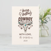 Rustige Cowboy Kerstmis Feestdagenkaart (Staand voorkant)