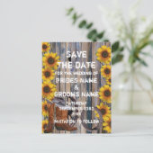 Rustige cowboy met de naam country style save the aankondigingskaart (Staand voorkant)