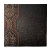 Rustige cowboy mode bruin western land tegeltje (Voorkant)