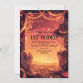Rustige Cowboy Rodeo 1e Verjaardag Kaart (Voorkant)