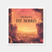 Rustige Cowboy Rodeo 1e Verjaardag Servet (Voorkant)