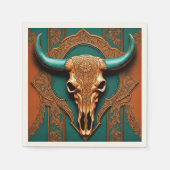 Rustige Cowboy Stier Schedel Land Westerse Feest  Servet (Voorkant)