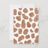 Rustige cowboy western baby shower van bruine koe bedankkaart (Achterkant)