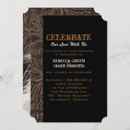 rustige cowboy - western land - paardenbruiloft kaart (Voorkant / Achterkant)