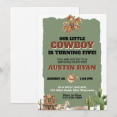 Rustige Cowboy Western Thema Verjaardag Kaart (Voorkant / Achterkant)