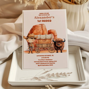 Rustige cowboy westerne koe eerste rodeo 1e verjaa kaart