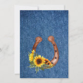 Rustige cowboylaarzen en pet-zonnebloemen denim kaart (Achterkant)