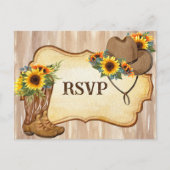 Rustige cowboylaarzen en waterverf van petten zonn aankondigingskaart (Voorkant)