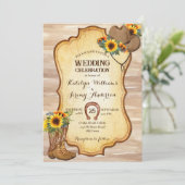 Rustige cowboylaarzen en waterverf van petten zonn kaart (Staand voorkant)