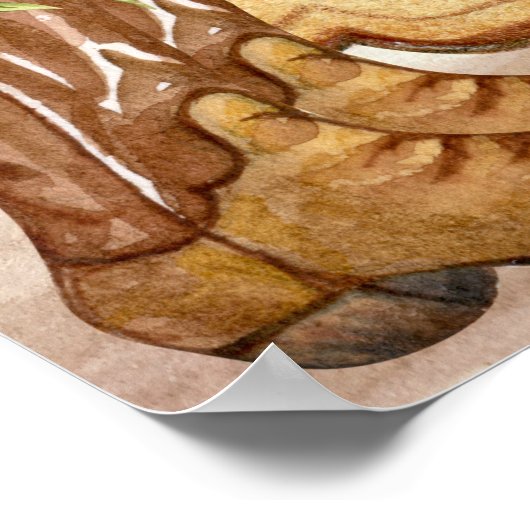 Rustige cowboylaarzen en waterverf van petten zonn poster (Hoek)