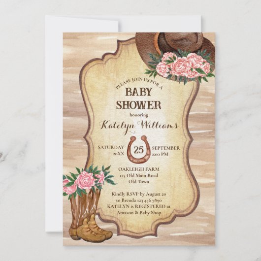 Rustige cowboylaarzen vilt pet pinda's waterverf kaart (Voorkant)