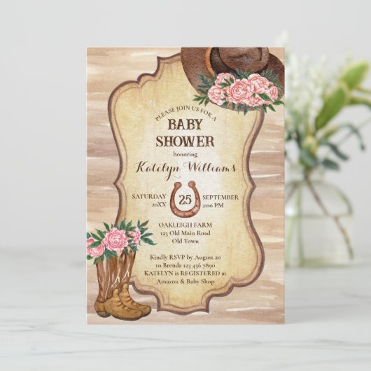 Rustige cowboylaarzen vilt pet pinda's waterverf kaart (Staand voorkant)