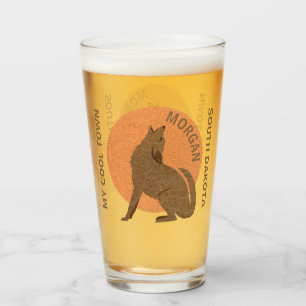 Rustige Coyote Faux lederen koel Voeg je staat toe Glas