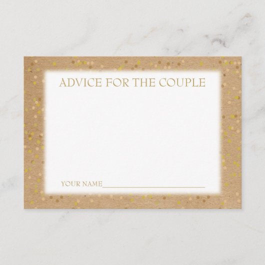 Rustige Craft Gold Dust Confetti Advice Advieskaart (Voorkant)