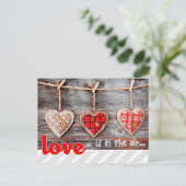 Rustige Craft Hearts Valentijnsdag Briefkaarten (Staand voorkant)