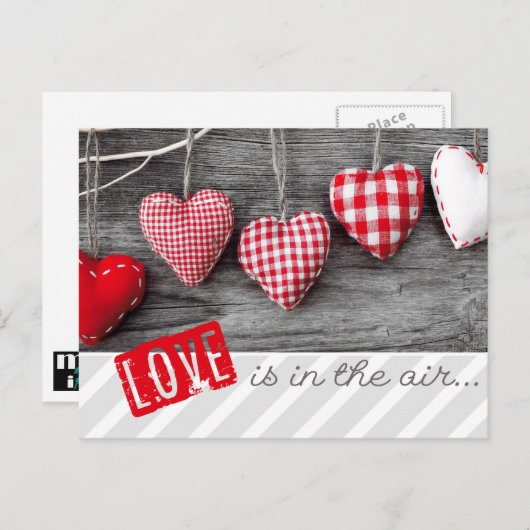 Rustige Craft Hearts Valentijnsdag Briefkaarten (Voorkant / Achterkant)