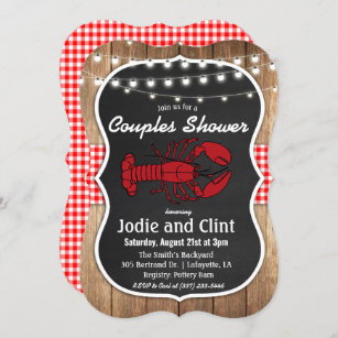 Rustige Crawfish Boil Couples Shower Invitation Kaart