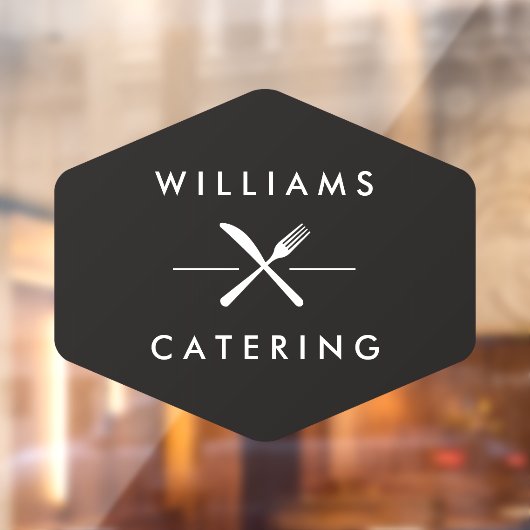 Rustige Crossed Fork Knife Logo Raamsticker (Vel 2)