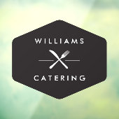 Rustige Crossed Fork Knife Logo Raamsticker (Vel 3)