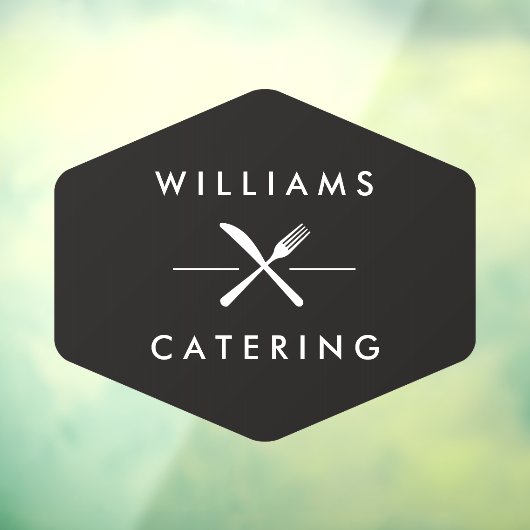 Rustige Crossed Fork Knife Logo Raamsticker (Vel 3)