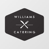 Rustige Crossed Fork Knife Logo Raamsticker (Vel)