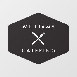 Rustige Crossed Fork Knife Logo Raamsticker