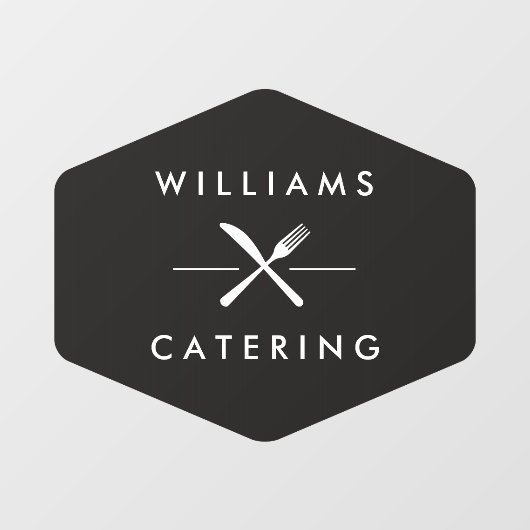 Rustige Crossed Fork Knife Logo Raamsticker (Vel)