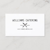 Rustige Crossed Fork Knife Logo Visitekaartje (Voorkant)