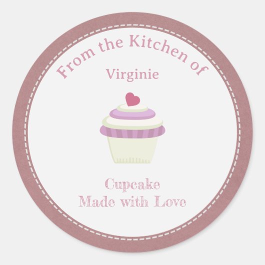 Rustige Cupcake-label Sticker (Voorkant)
