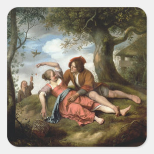 Rustige cursus vierkante sticker