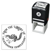 Rustige Cute Chipmunk Bibliotheek Boeknaam Zelfinktende Stempel (In situ)