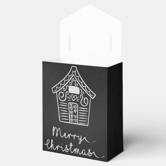 Rustige Cute Gingerbrood House Black Kerstcadeau Bedankdoosjes (Geopend)