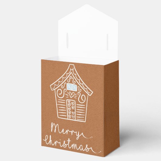 Rustige Cute Gingerbrood House Brown Kerstcadeau Bedankdoosjes (Geopend)