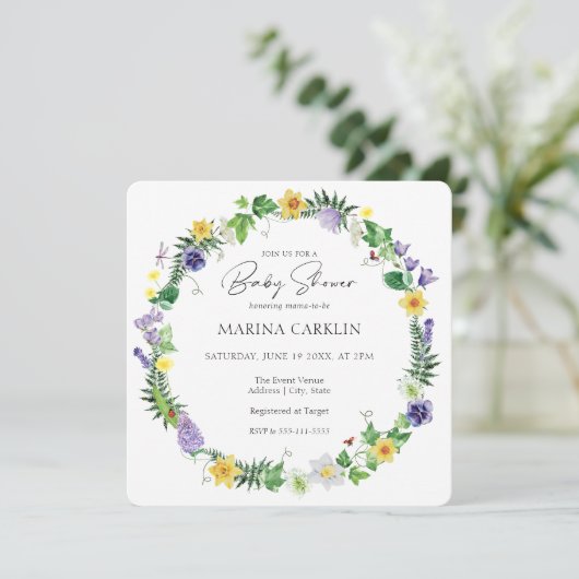 Rustige Daffodils en wilde Baby showers Kaart (Staand voorkant)